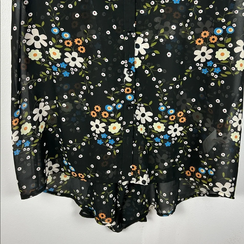 Molly Bracken Gabrielle Floral Sheer Sleeveless Cinched Back Blouse Size 16W - Picture 4 of 14